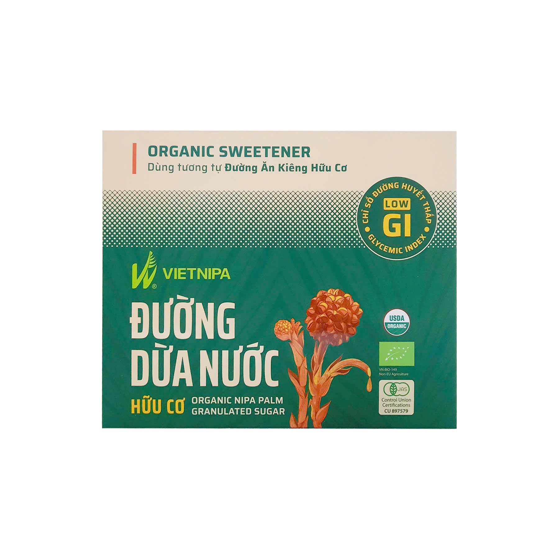 Đường dừa nước hữu cơ VIETNIPA - Hộp 30 gói