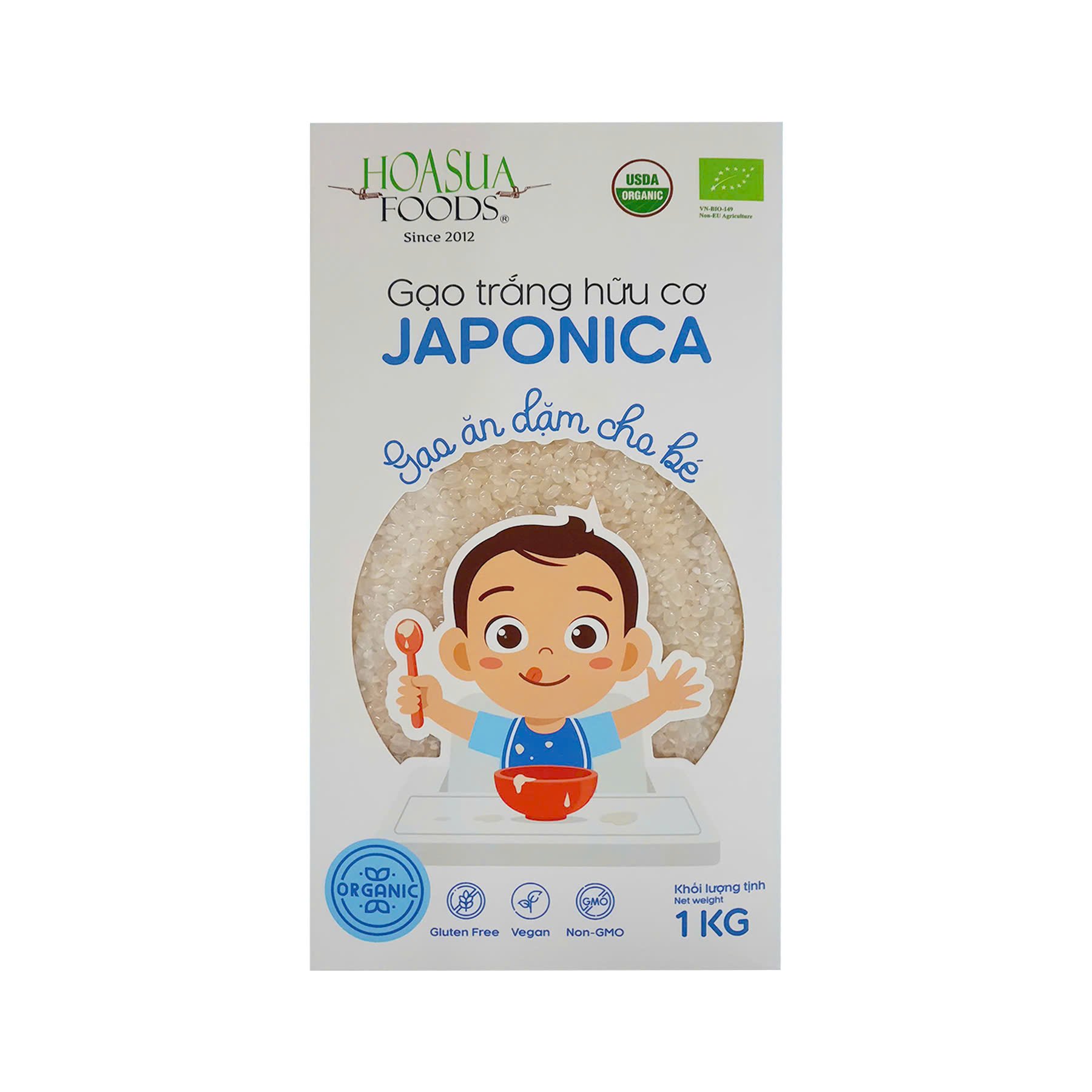 Gạo trắng hữu cơ Japonica Hoa Sữa 1kg