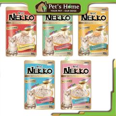 Pate Nekko Gravy thức ăn ướt dạng sốt giúp bổ sung các chất dinh dưỡng cần thiết và hỗ trợ tiêu hoá cho mèo Thái Lan gói 70g