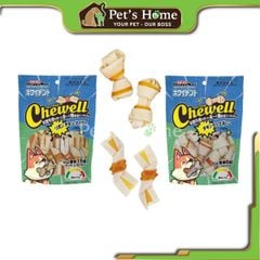 Xương nơ DoggyMan Chewell, da bò kẹp thịt gà cho chó cưng