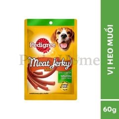 Bánh thưởng Pedigree Meat Jerky Stix snack dạng thanh mềm vị thịt xông khói cho chó Thái Lan 60g
