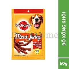 Bánh thưởng Pedigree Meat Jerky Stix snack dạng thanh mềm vị thịt xông khói cho chó Thái Lan 60g