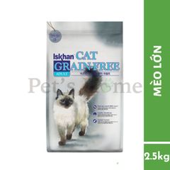 Hạt Iskhan Grainfree [2,5kg] thức ăn cho mèo Kitten, Adult trị hairball, chống rụng lông Hàn Quốc