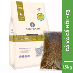 Hạt Natural Core C3 [1,5kg - 500g] thức ăn cho mèo thịt gà và cá hồi Bene 3012 Hàn Quốc