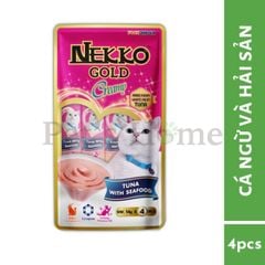 Súp thưởng Nekko Gold Creamy vị cá ngừ mix thơm ngon chính hãng Thái Lan túi 4 tuýp