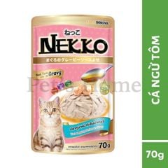 Pate Nekko Gravy thức ăn ướt dạng sốt giúp bổ sung các chất dinh dưỡng cần thiết và hỗ trợ tiêu hoá cho mèo Thái Lan gói 70g