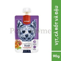 Súp thưởng nắp vặn Wanpy Tasty Meat Paste bánh thưởng dạng sốt kem cho chó nội địa Trung 90g