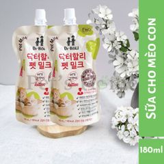 Sữa Dr. Holi sữa tươi ít béo, dễ hấp thu, giảm mùi hôi phân cho chó mèo Hàn Quốc túi 180ml