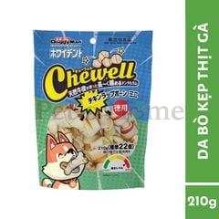 Xương nơ DoggyMan Chewell, da bò kẹp thịt gà cho chó cưng