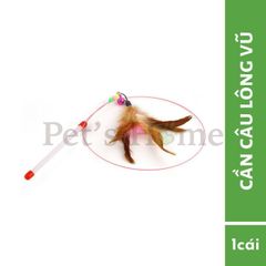 Đồ chơi cần câu kim loại gắn lông vũ
