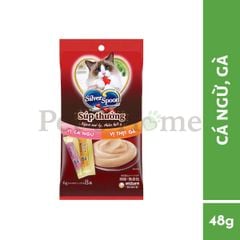 Súp Thưởng Cho Mèo Silver Spoon Treat Tube Hỗ Trợ Tiêu Hoá - Gói 8 Thanh (6gx8)
