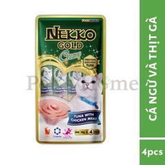Súp thưởng Nekko Gold Creamy vị cá ngừ mix thơm ngon chính hãng Thái Lan túi 4 tuýp