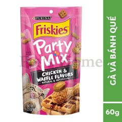 Bánh thưởng Friskies Party Mix snack dạng viên giòn, nhiều hương vị thơm ngon cho mèo chính hãng Mỹ