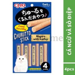 Bánh thưởng Ciao Churutto Stick snack que mềm nhân kem siêu thơm ngon hấp dẫn cho mèo Thái Lan