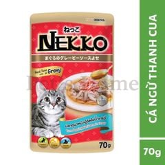Pate Nekko Gravy thức ăn ướt dạng sốt giúp bổ sung các chất dinh dưỡng cần thiết và hỗ trợ tiêu hoá cho mèo Thái Lan gói 70g