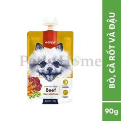 Súp thưởng nắp vặn Wanpy Tasty Meat Paste bánh thưởng dạng sốt kem cho chó nội địa Trung 90g
