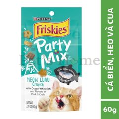 Bánh thưởng Friskies Party Mix snack dạng viên giòn, nhiều hương vị thơm ngon cho mèo chính hãng Mỹ