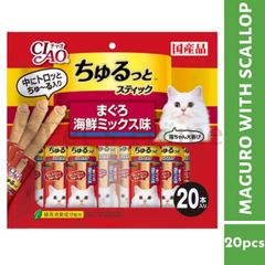 Bánh thưởng Ciao Churutto Stick snack que mềm nhân kem siêu thơm ngon hấp dẫn cho mèo Thái Lan