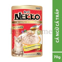 Pate Nekko Gravy thức ăn ướt dạng sốt giúp bổ sung các chất dinh dưỡng cần thiết và hỗ trợ tiêu hoá cho mèo Thái Lan gói 70g
