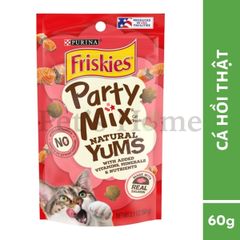 Bánh thưởng Friskies Party Mix snack dạng viên giòn, nhiều hương vị thơm ngon cho mèo chính hãng Mỹ