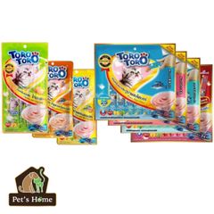 Súp thưởng Toro Toro Lickable bánh thưởng dạng sốt thơm ngon cho mèo Thái Lan gói 24 hoặc 25 tuýp
