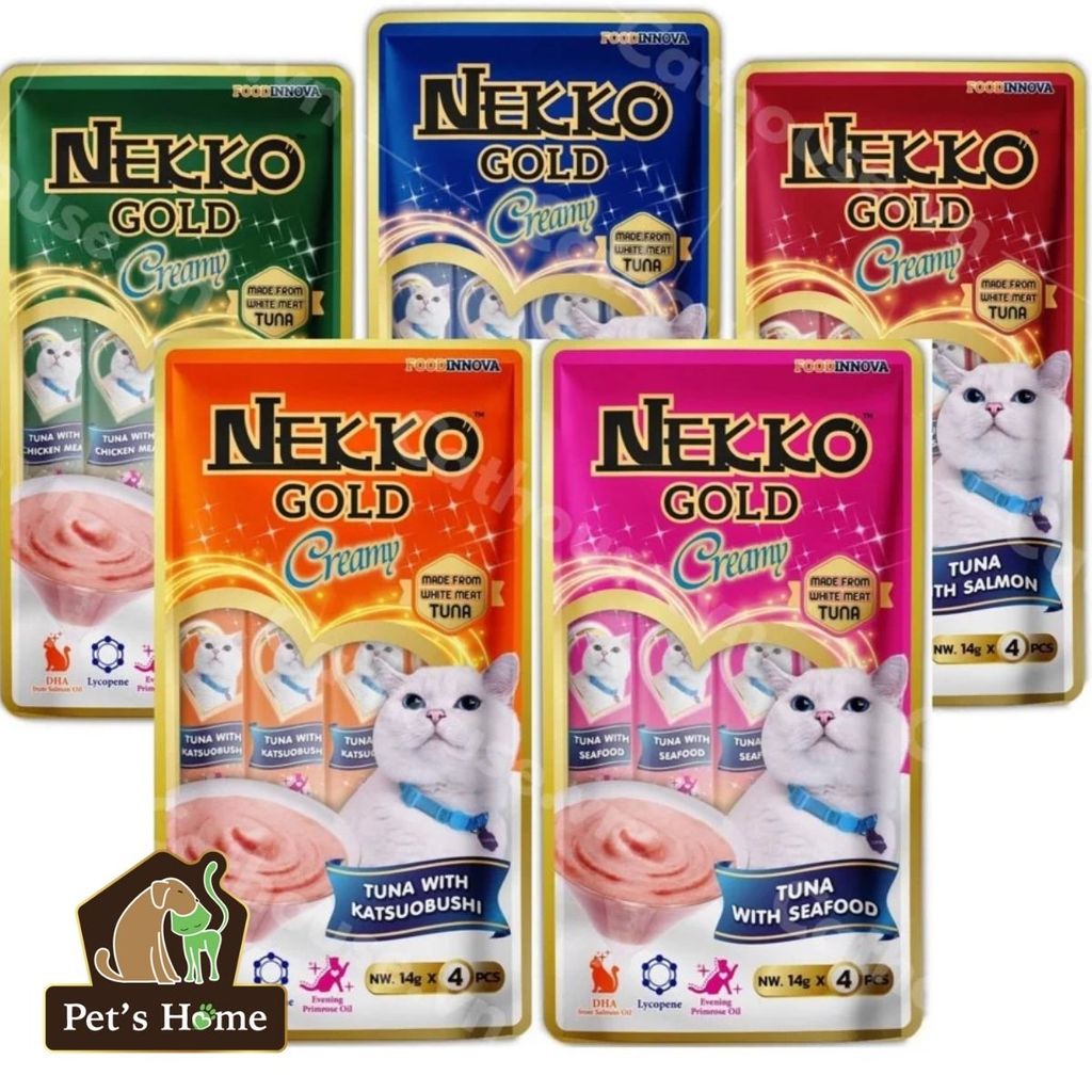 Súp thưởng Nekko Gold Creamy vị cá ngừ mix thơm ngon chính hãng Thái Lan túi 4 tuýp