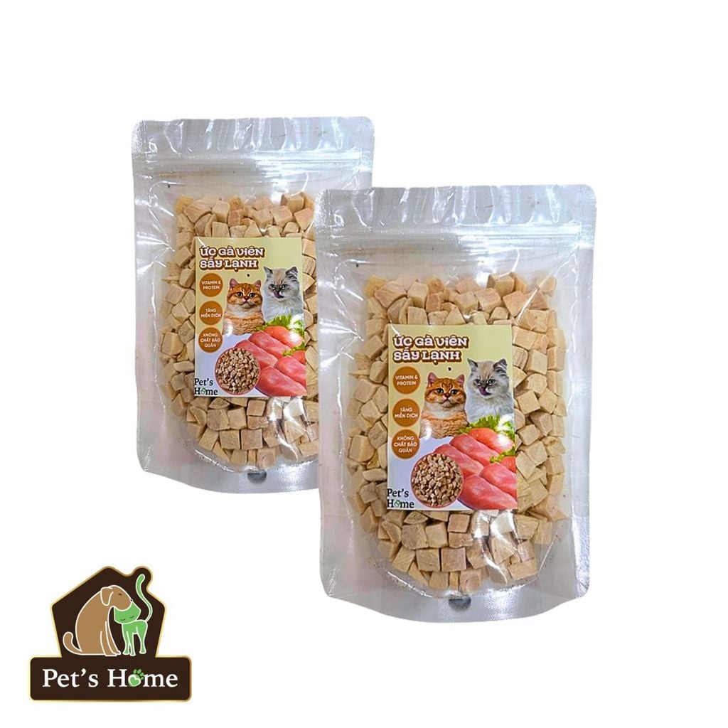 Ức gà viên sấy lạnh theo công thức Nhật Bản giữ nguyên mùi thơm và vị ngon cho chó mèo