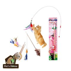 Đồ chơi cần câu kim loại gắn lông vũ