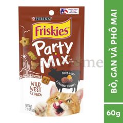 Bánh thưởng Friskies Party Mix snack dạng viên giòn, nhiều hương vị thơm ngon cho mèo chính hãng Mỹ