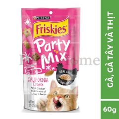 Bánh thưởng Friskies Party Mix snack dạng viên giòn, nhiều hương vị thơm ngon cho mèo chính hãng Mỹ