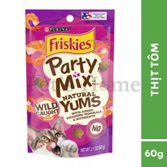 Bánh thưởng Friskies Party Mix snack dạng viên giòn, nhiều hương vị thơm ngon cho mèo chính hãng Mỹ
