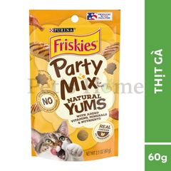 Bánh thưởng Friskies Party Mix snack dạng viên giòn, nhiều hương vị thơm ngon cho mèo chính hãng Mỹ