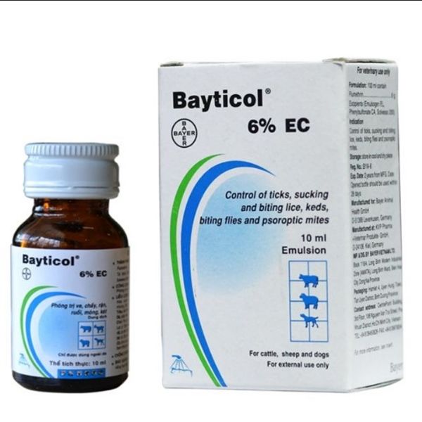 Xịt hoặc pha tắm ve Bayticol 6% EC 10ml