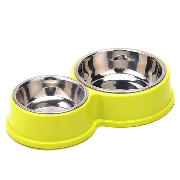 Bát đôi inox đế nhựa tròn