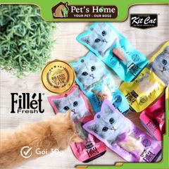 Bánh thưởng Kit Cat Fillet Fresh snack dạng thịt cá, gà nguyên miếng dinh dưỡng cho mèo Singapore