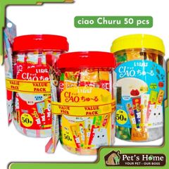 Bánh thưởng dạng sốt mịn Ciao Churu cho mèo hộp 50 tuýp