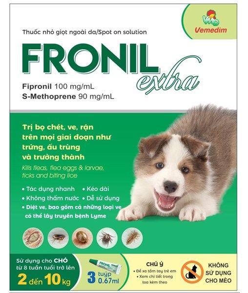 Nhỏ gáy trị ve rận Fronil Extra 2 - 10kg 0,67ml