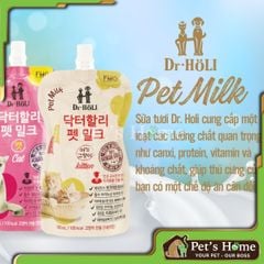 Sữa Dr. Holi sữa tươi ít béo, dễ hấp thu, giảm mùi hôi phân cho chó mèo Hàn Quốc túi 180ml
