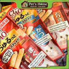 Bánh thưởng Ciao Churutto Stick snack que mềm nhân kem siêu thơm ngon hấp dẫn cho mèo Thái Lan