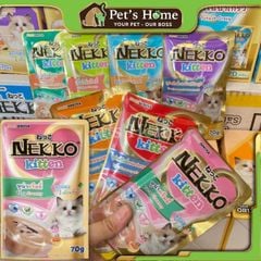 Pate Nekko Kitten dạng Mousse bổ sung Vitamin cho mèo con Thái Lan gói 70g