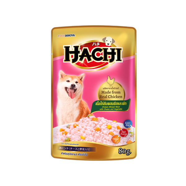 Pate Hachi Gà xay phô mai và rau củ cho chó 80g