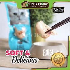 Bánh thưởng Kit Cat Fillet Fresh snack dạng thịt cá, gà nguyên miếng dinh dưỡng cho mèo Singapore