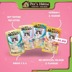 Pate Nekko Kitten dạng Mousse bổ sung Vitamin cho mèo con Thái Lan gói 70g