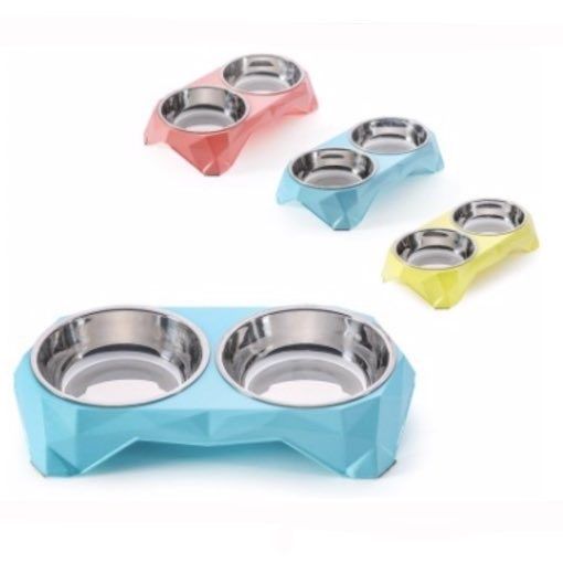 Bát đôi inox đế nhựa 4 chân