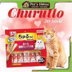 Bánh thưởng Ciao Churutto Stick snack que mềm nhân kem siêu thơm ngon hấp dẫn cho mèo Thái Lan