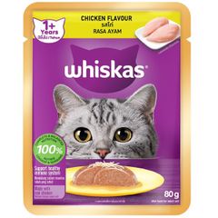 Pate Whiskas thức ăn ướt mềm  hỗ trợ tiêu hoá, kích thích vị giác cho mèo Thái Lan gói 85g