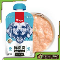 Súp thưởng nắp vặn Wanpy Tasty Meat Paste bánh thưởng dạng sốt kem cho chó nội địa Trung 90g