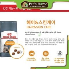Hạt Royal Canin Hair & Skin [2kg - 400g] thức ăn cho mèo dưỡng da lông khỏe bóng mượt Pháp