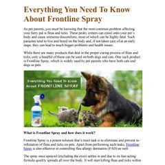 Xịt ve rận Frontline Spray giúp phòng ngừa, loại bỏ ve, bọ chét, rận ở chó mèo, chó mèo con Pháp