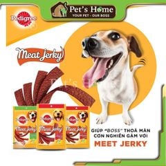 Bánh thưởng Pedigree Meat Jerky Stix snack dạng thanh mềm vị thịt xông khói cho chó Thái Lan 60g
